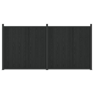 vidaXL St&auml;ngselpanel 2 st 355 x 186,5 cm WPC och aluminium Svart