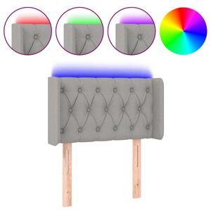 vidaXL S&auml;nggavel LED ljusgr&aring; 83x16x78/88 cm tyg