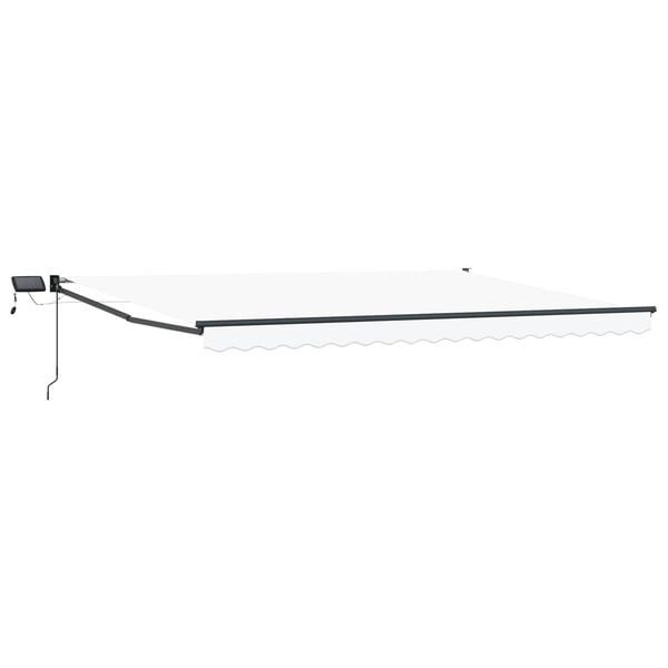 vidaXL Manuell utdragbar markis med LED-lampor Vit 4 x 2 m