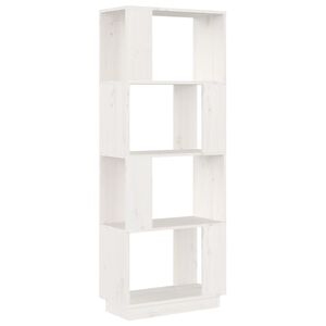 vidaXL Bokhylla/Rumsavdelare vit 51x25x132 cm massiv furu