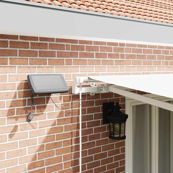 vidaXL Utfällbar markis Vit 500 × 350 cm Tyger och Stål