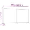 vidaXL Rumsavdelare 2 paneler vit 348x180 cm tyg