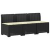 vidaXL 3-sits tr&auml;dg&aring;rdsoffa med kuddar Rattan-look 3-sits PP Antracit