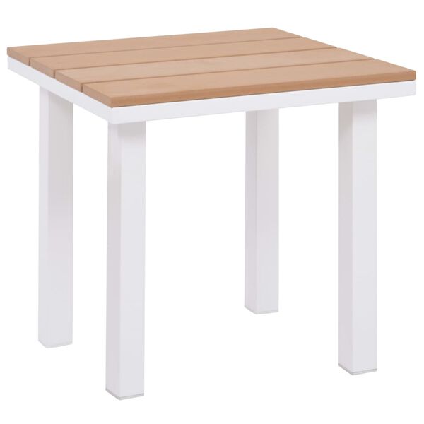 vidaXL Sols&auml;ng med bord aluminium WPC brun