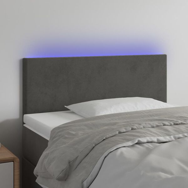 vidaXL S&auml;nggavel LED m&ouml;rkgr&aring; 100x5x78/88 cm sammet