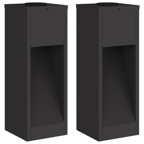 vidaXL Solcell LED-vägbelysning 2 pcs Svart Kallvalsat stål