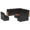 vidaXL Loungegrupp med dynor 12 delar svart konstrotting