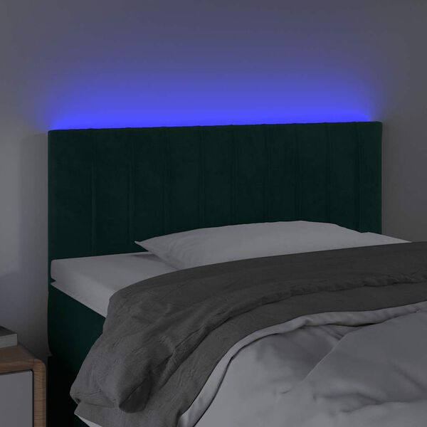 vidaXL S&auml;nggavel LED m&ouml;rkgr&ouml;n 80x5x78/88 cm sammet