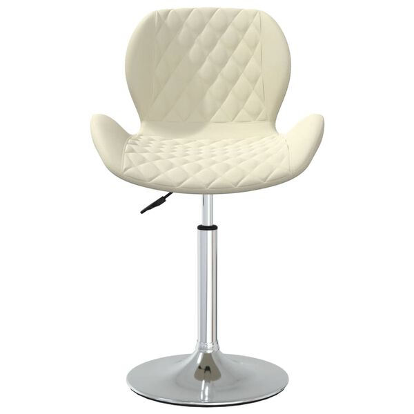 vidaXL Snurrbara matstolar 4 st gr&auml;ddvit sammet