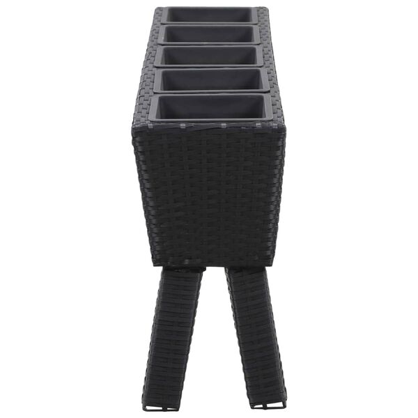 vidaXL Odlingsl&aring;da upph&ouml;jd 5 krukor 118x25x50 cm konstrotting svart