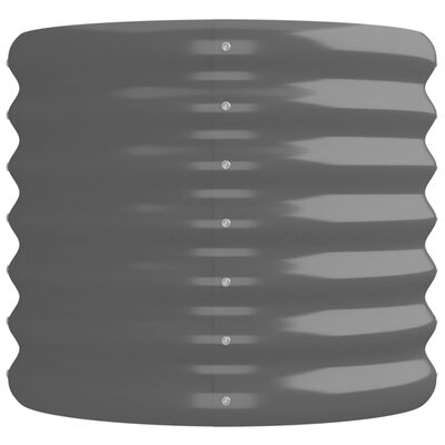 vidaXL Odlingslåda pulverlackerat stål 224x40x36 cm grå