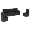 vidaXL Loungegrupp med dynor 6 delar svart konstrotting