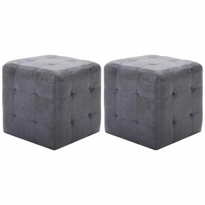 vidaXL Sittpuff 2 st gr&aring; 30x30x30 cm konstmocka