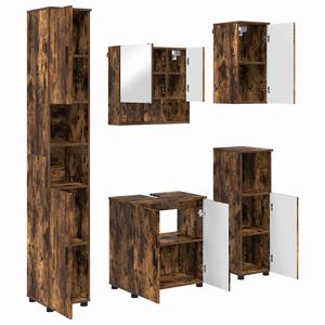 vidaXL Badrumsm&ouml;belset 5 st R&ouml;kt ek 61 x 35 x 64 cm