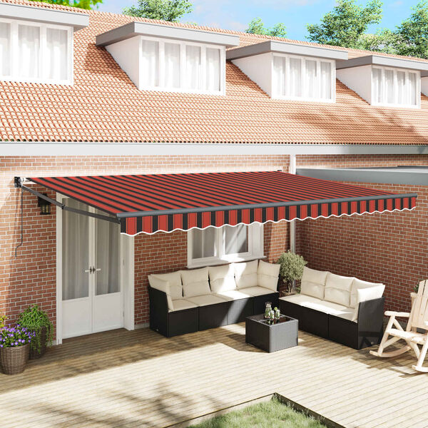 vidaXL Markis Orange och Brunt 500 x 300 x 165 cm Polyester och metall