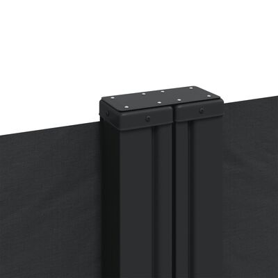 vidaXL Infällbar sidomarkis svart 140x600 cm