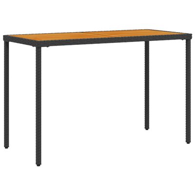 vidaXL Trädgårdsbord med akaciaträ svart 115x54x74 cm konstrotting
