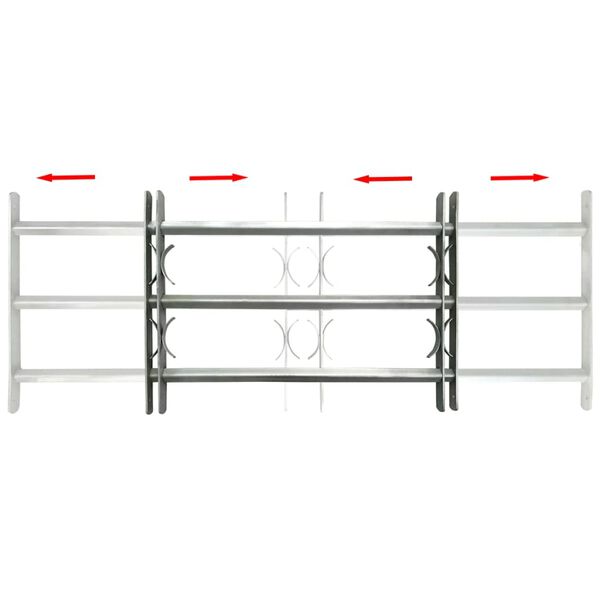 vidaXL Fönstergaller med 3 stänger 700-1050 mm justerbart