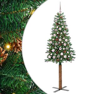 vidaXL Smal julgran med 300 LED-lampor Gr&ouml;n 180 cm PVC och solid furu