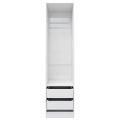 vidaXL Garderob med lådor vit högglans 50x50x200 cm konstruerat trä