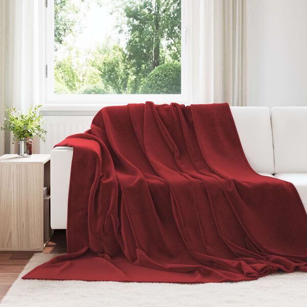 vidaXL Kastfilt Bordeaux R&ouml;d 220 x 240 cm Fleece