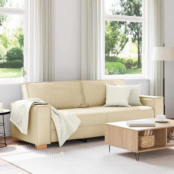 vidaXL Soffa Kräm 220 x 78 x 84 cm tyg