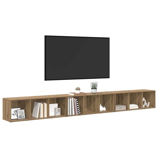 vidaXL TV-b&auml;nkset 3 pcs Artisan Ek 37 x 35 x 107 cm Konstruerat tr&auml;