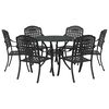 vidaXL Tr&auml;dg&aring;rdsm&ouml;belset 7 pcs Svart Aluminium