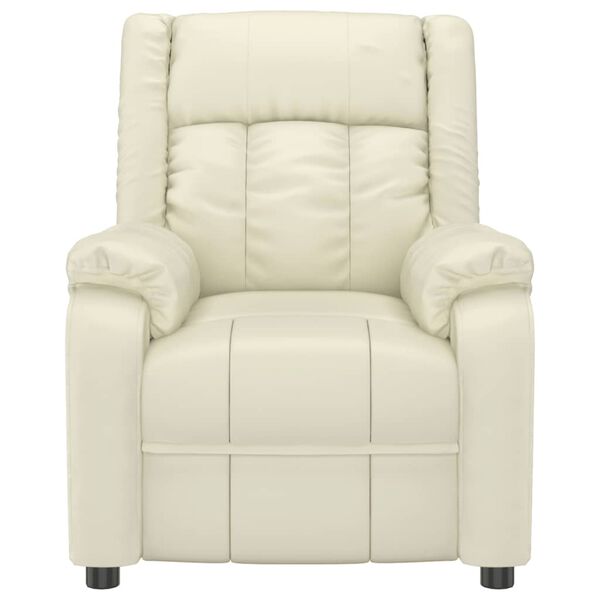 vidaXL Massagefåtölj gräddvit konstläder