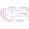 vidaXL Kaffeebord Svart ek 80 x 80 x 40 cm Konstruerat tr&auml;