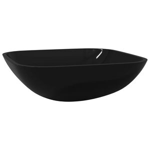vidaXL Handfat glas 42x42x14 cm svart