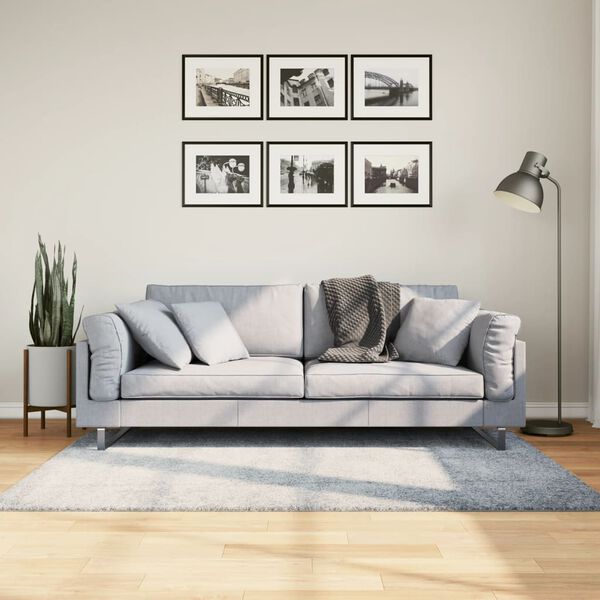vidaXL Ryamatta PAMPLONA l&aring;ng lugg modern bl&aring; 120x170 cm