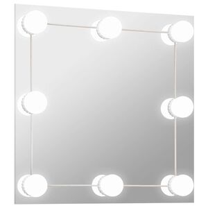 vidaXL V&auml;ggspegel med LED-belysning fyrkantig