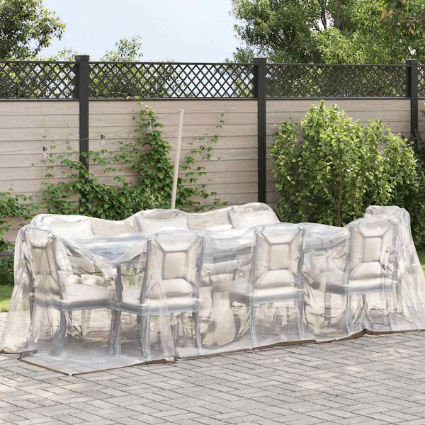 vidaXL Klar presenning med öljetter 2x5 m polyeten