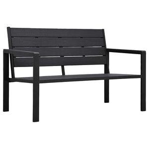 vidaXL Tr&auml;dg&aring;rdsb&auml;nk 120 cm HDPE svart tr&auml;utseende