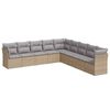 vidaXL Soffgrupp f&ouml;r tr&auml;dg&aring;rden med dynor 9 delar beige konstrotting