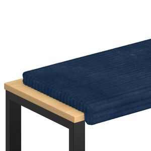 vidaXL B&auml;nk kudde Plush kordfl&oslash;yel M&ouml;rkbl&aring; Djup 35 cm