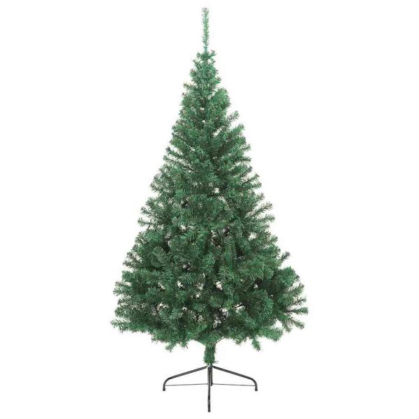vidaXL Konstgjord F&ouml;rbelyst Julgran med 300 LED-lampor Gr&ouml;n 180 cm PVC