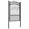 vidaXL Staketgrind KAMPEN med spjuttopp svart 103x150 cm st&aring;l