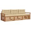 vidaXL Utomhussoffset med kudde 3 pcs Naturlig och Beige