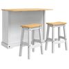 vidaXL K&ouml;ks&ouml; set 3 st CORONA Vit och Honungsvax 112 x 70 x 91,5 cm