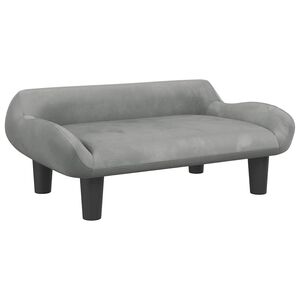 vidaXL Hundb&auml;dd ljusgr&aring; 70x40x24 cm sammet