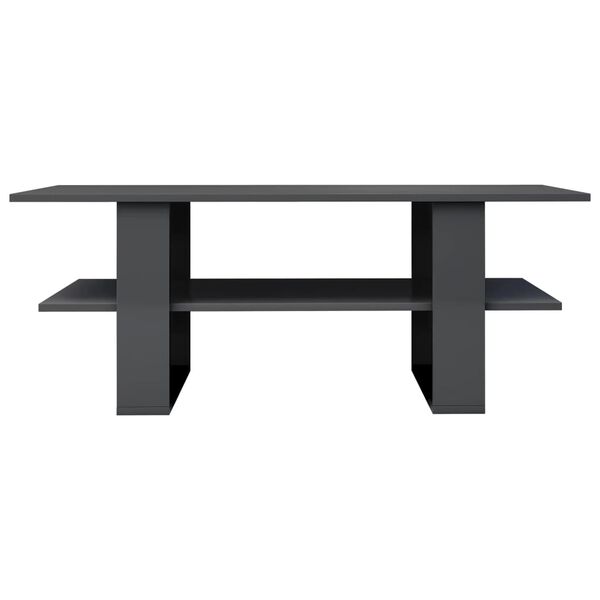 vidaXL Soffbord grå högglans 110x55x42 cm konstruerat trä