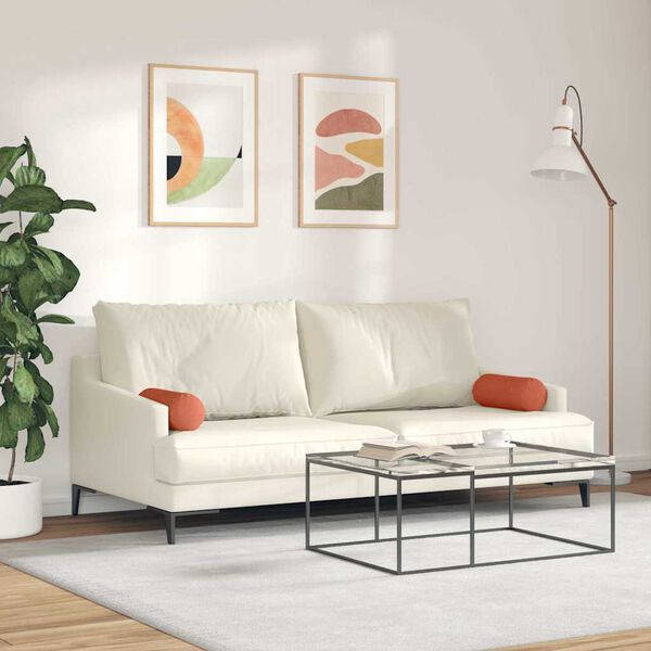 vidaXL Bolsterkuddar 2 pcs Röd orange Ø 15 x 40 cm Kordread tyg