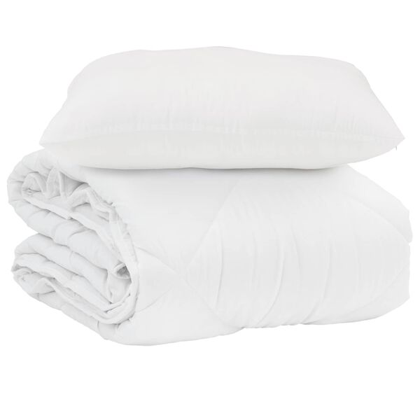 vidaXL Sommar Duvet med kudde 2 pcs Vit Mikrofiber