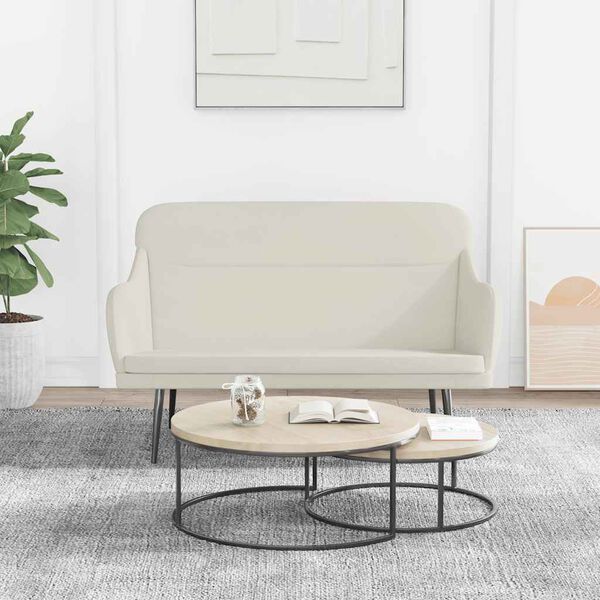 VidaXL Bänk gräddvit 110x76x80 cm sammet