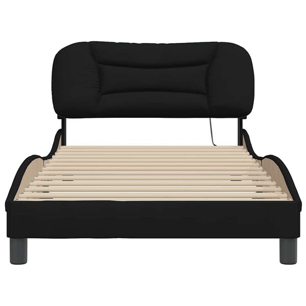 vidaXL Bed Frame without Mattress "Hvar" Black 100x200 cm Fabric