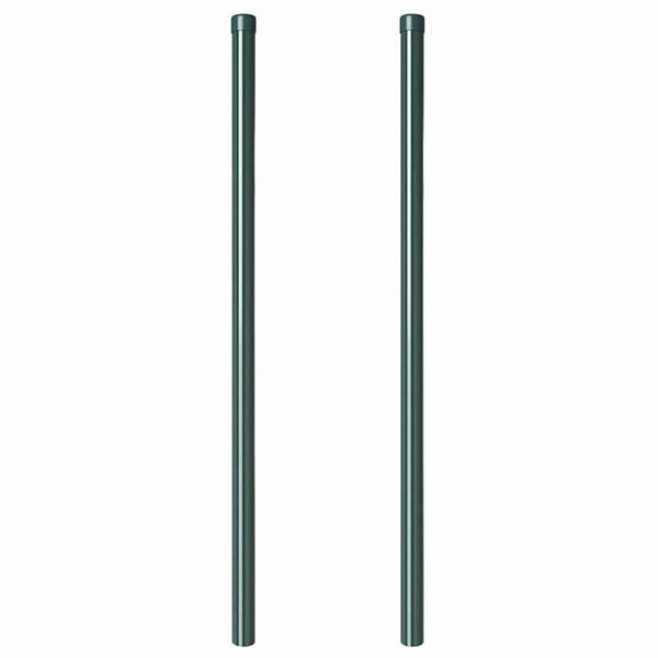 vidaXL Staketstolpar 2 pcs Grön 110 cm Pulverlackerad stål