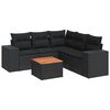 vidaXL Loungegrupp med dynor 6 delar svart konstrotting