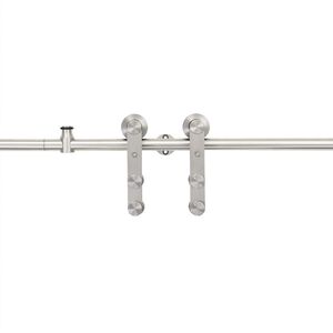 vidaXL Skjutd&ouml;rrsbeslag 183 cm rostfritt st&aring;l silver